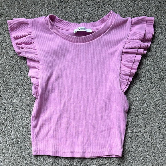 Zara Tops - Zara Pink Ruffled Blouse